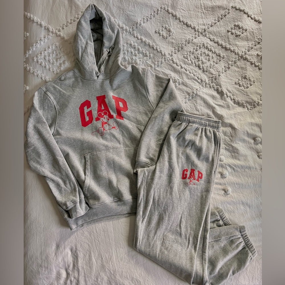 GAP x Disney Mickey Mouse Matching Hoodie & Jogger Set - Size M